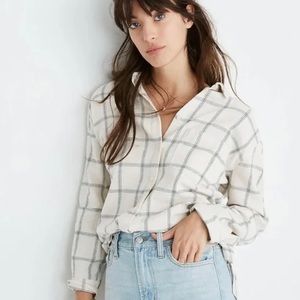 Madewell Oversized Plaid Boyfriend Shirt - Size L